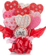 Lovely Hearts Cookie Bouquet Lovely Hearts Cookie Bouquet