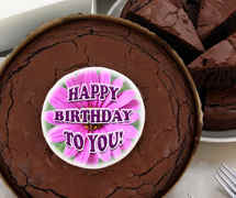 Birthday Brownie Cake - Pink Daisy
