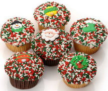 Christmas Belgian Chocolate Gourmet "Devil Style" Cupcakes 6 Pk