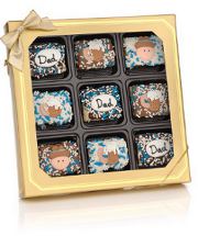 Father's Day Chocolate Dipped Crispy Rice Bites - Box of 9