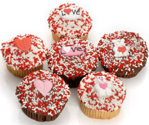 Romantic Belgian Chocolate Gourmet "Devil Style" Cupcakes - 6 Pk